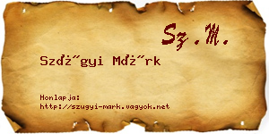 Szügyi Márk névjegykártya