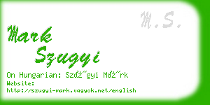 mark szugyi business card