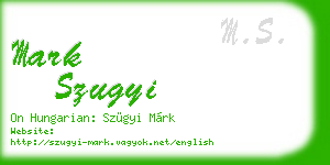 mark szugyi business card